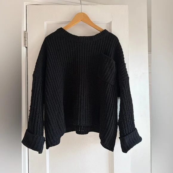Cozy Black Knit Sweater - Picture 1 of 4